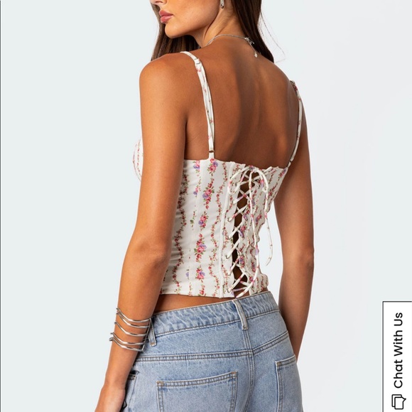 edikted indira floral print corset top - Picture 2 of 5